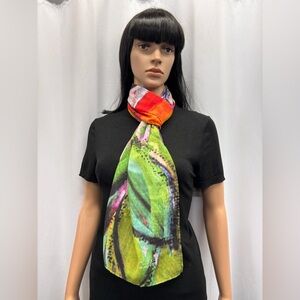 Red and Green Abstract Pattern Scarf
